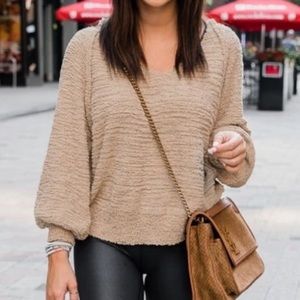 Park Street Popcorn Tan Pullover